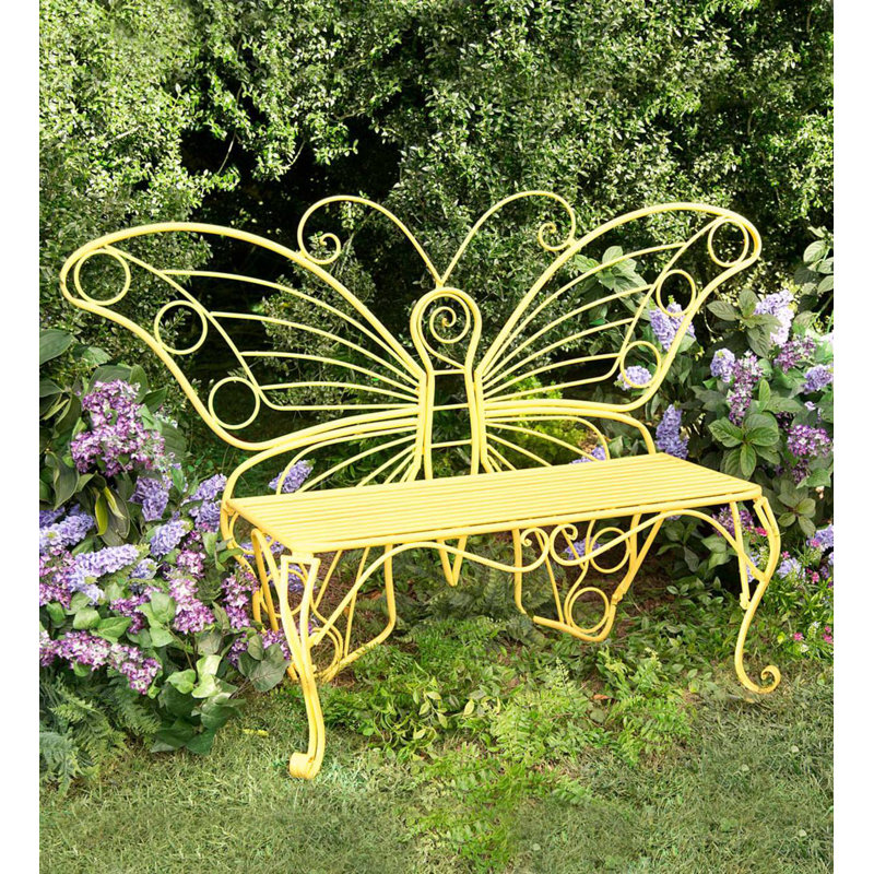 Plow & Hearth Butterfly Steel Garden Bench & Reviews | Wayfair